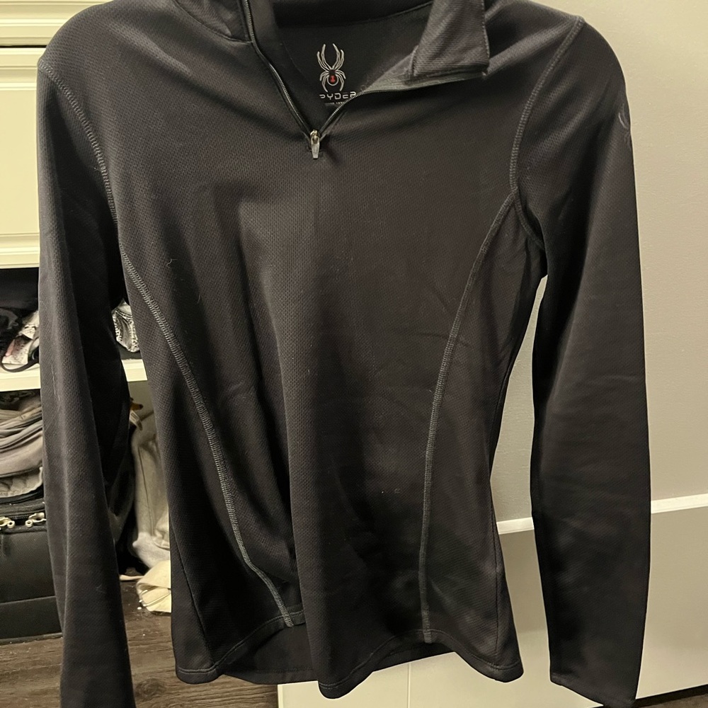 Spyder women's ski base half zip black small new